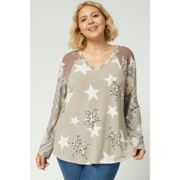 Entro Paisley, Leopard & Star Top - Picture 2 of 6